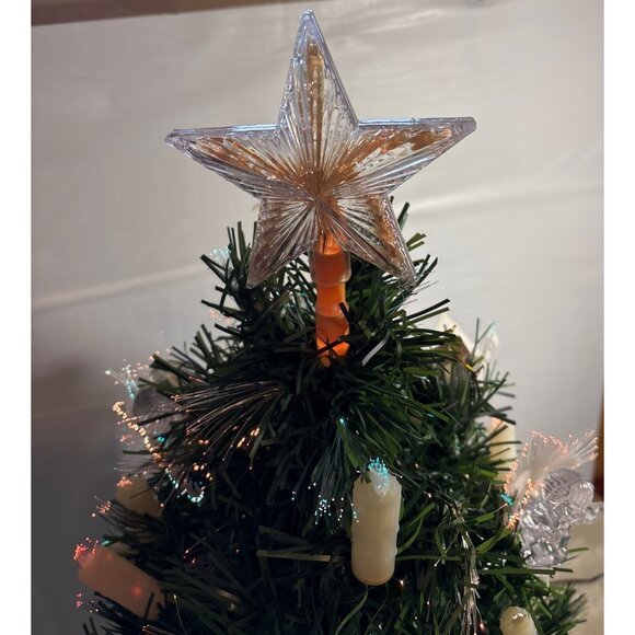 Fiber Optic Artificial Christmas Tree Angel Candle Ornaments LED Star Topper 2' - Picture 9 of 13